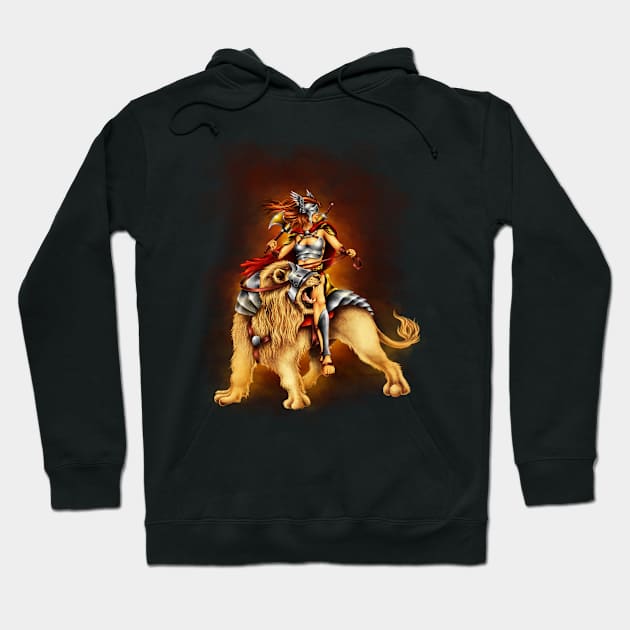 The Lion Rider Digitally Painted Design Hoodie by Jarecrow 